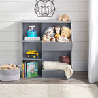 Mueble organizador blanco para juguetes y libros de niños con cubículos y contenedores – Edades 0-3