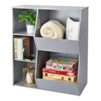 Mueble organizador blanco para juguetes y libros de niños con cubículos y contenedores – Edades 0-3