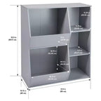 Mueble organizador blanco para juguetes y libros de niños con cubículos y contenedores – Edades 0-3