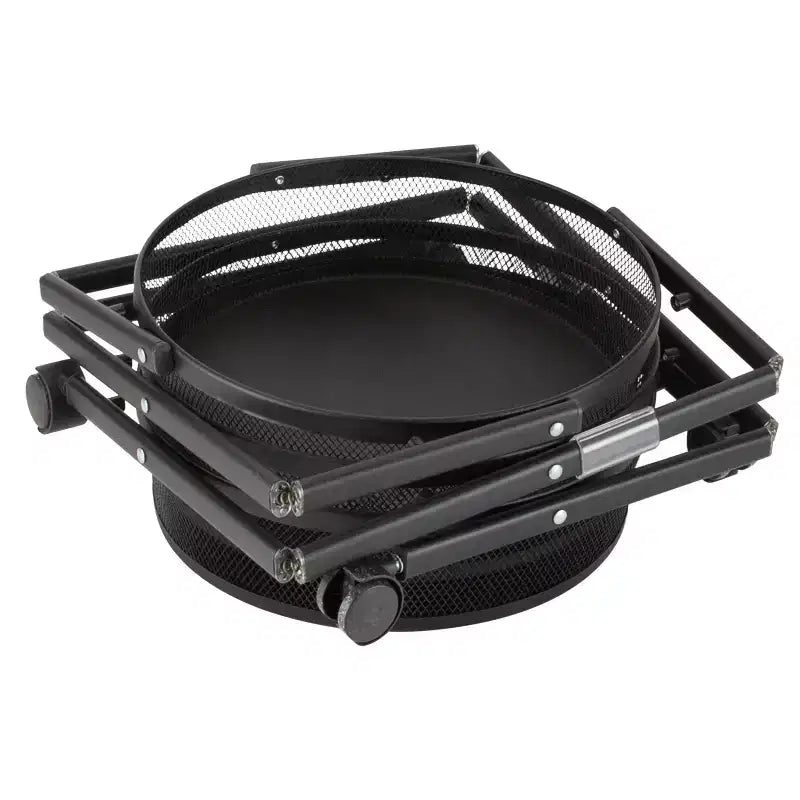 Carrito de almacenamiento rodante de malla de 3 niveles redondo negro