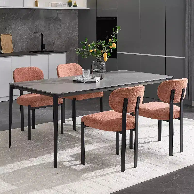 Juego de 2 sillas de comedor tapizadas – Verde antiguo / Naranja, estilo de mediados de siglo