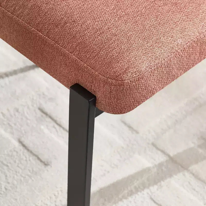 Juego de 2 sillas de comedor tapizadas – Verde antiguo / Naranja, estilo de mediados de siglo
