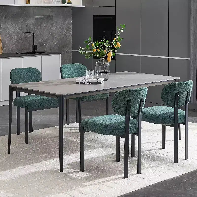 Juego de 2 sillas de comedor tapizadas – Verde antiguo / Naranja, estilo de mediados de siglo