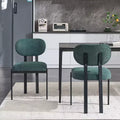 Juego de 2 sillas de comedor tapizadas – Verde antiguo / Naranja, estilo de mediados de siglo