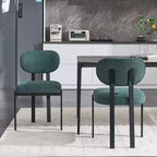 Juego de 2 sillas de comedor tapizadas – Verde antiguo / Naranja, estilo de mediados de siglo