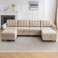 Mjkone Modular Sectional Sofa with Adjustable Armrest,Storage Ottoman,Modern L/U Shaped Living Room Furniture Sofa