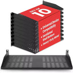 Pyle 1U Server Rack Shelf Mount Tray - Universal Device Placement Rack (PLRSTN14UX10) - Heavy-Duty Metal - 10-Pack