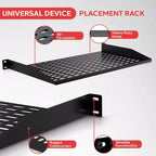 Bandeja negra de metal para rack de servidores, 1U, servicio pesado, paquete de 10