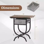 Mesa auxiliar industrial negra y gris con cajón de tela – Juego para 1 o 2 personas
