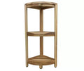 HomeRoots 33 Natural Teak Corner Shower Bench With Shelf