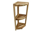 Banco esquinero de ducha triangular de teca natural - 1 persona, interior/exterior