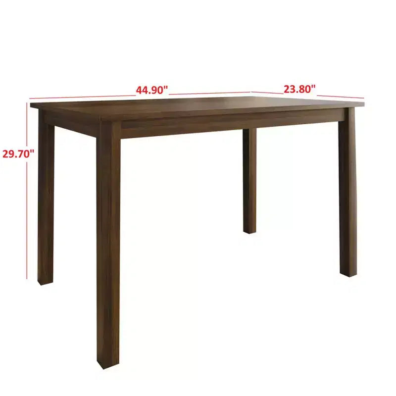 Mesa de comedor rectangular de madera marrón, 4 plazas