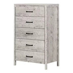 HomeStock 7.25 in.H Particle Board Vertical Dressers with 5 - Drawers in White Finish