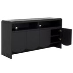 Mueble para TV / Aparador de 4 puertas y 2 estantes – Negro / Blanco Decapado / Negro Envejecido / Roble / Nogal