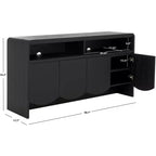 Mueble para TV / Aparador de 4 puertas y 2 estantes – Negro / Blanco Decapado / Negro Envejecido / Roble / Nogal