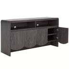 Mueble para TV / Aparador de 4 puertas y 2 estantes – Negro / Blanco Decapado / Negro Envejecido / Roble / Nogal
