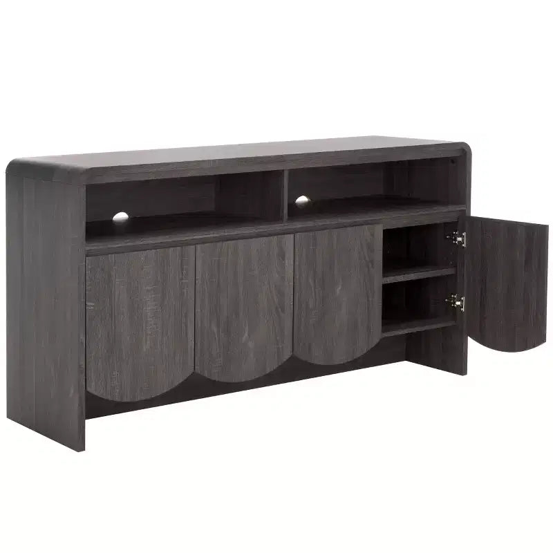 Mueble para TV / Aparador de 4 puertas y 2 estantes – Negro / Blanco Decapado / Negro Envejecido / Roble / Nogal