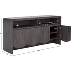 Mueble para TV / Aparador de 4 puertas y 2 estantes – Negro / Blanco Decapado / Negro Envejecido / Roble / Nogal