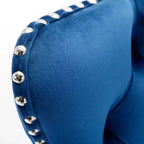 Taburetes de bar giratorios de terciopelo (negro/azul/gris) con mechones, altura ajustable, juego de 2