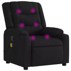 vidaXL Black Fabric Massage Recliner Chair-Manual Recline-6-Point Vibration-Home Office/Study & Living Room Seating