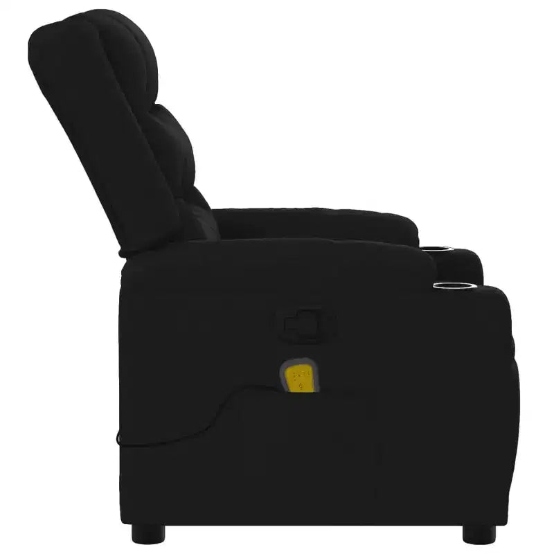 Sillón reclinable de masaje de tela negra, 1 persona, reclinación manual