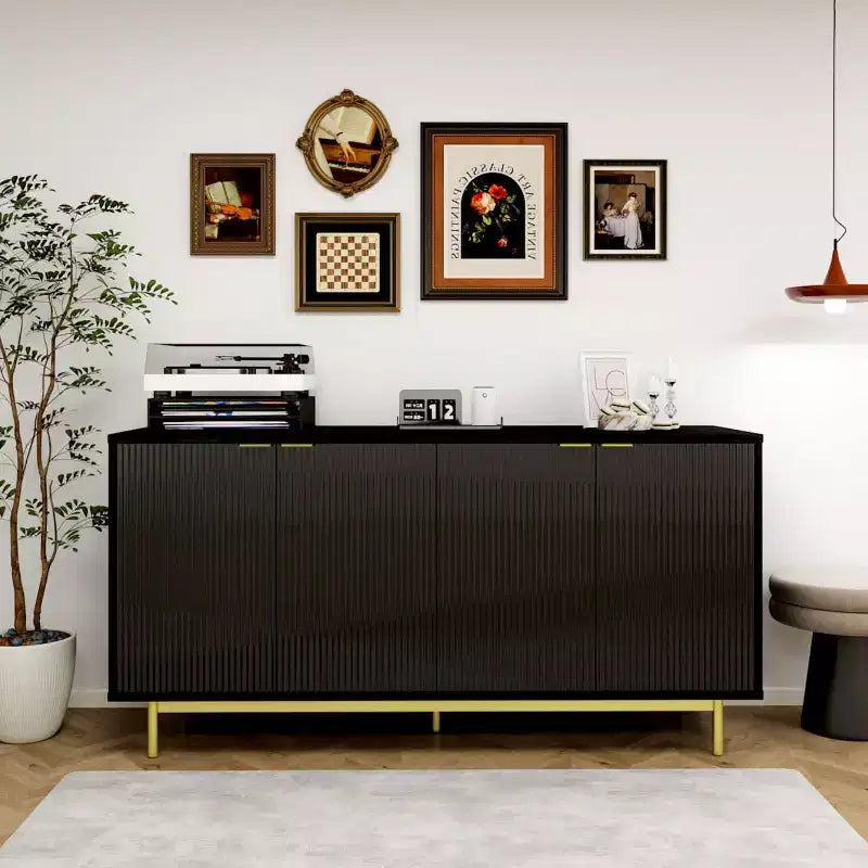 Dyonery Buffet Cabinet with Storage 58 Large Sideboard with Shelves and 4 Doors