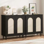 Aparador de mimbre natural, marco de madera, 1-2 unidades