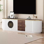 Mueble de TV de 180 cm con 3 cajones, negro/blanco, para televisores de hasta 80"