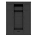 CLIHOME 85.2 H Hall Tree with Bench and 3 Hooks, Modern Entryway Storage Organizer Cabinet with Adjustable Shelves