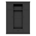 CLIHOME 85.2 H Hall Tree with Bench and 3 Hooks, Modern Entryway Storage Organizer Cabinet with Adjustable Shelves