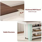 Mesa de comedor rectangular rústica gris/blanco-marrón, altura de mostrador, 6 asientos, juego de 2 piezas