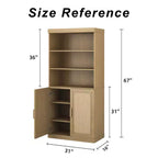 Mueble Armario Librería de 2 Puertas, Grano de Madera Negro y Marrón, Montaje por 1 Persona