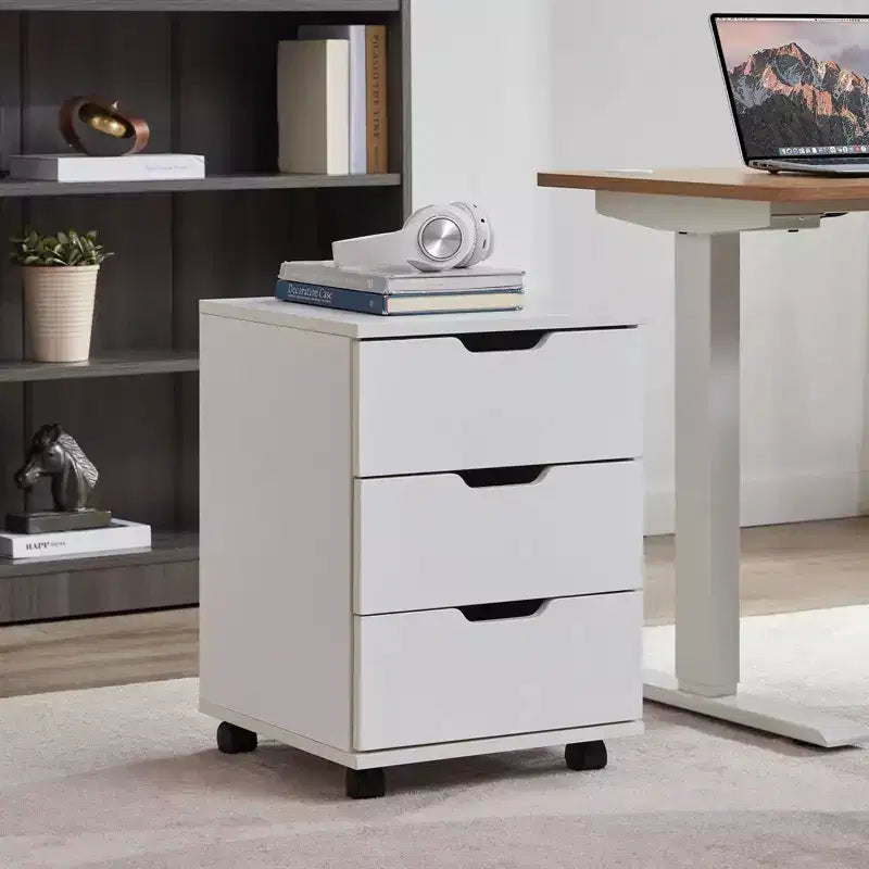 PexFix 3 Drawer Vertical File Cabinet Rolling Wooden Mobile Under Desk with Casters for Home Office
