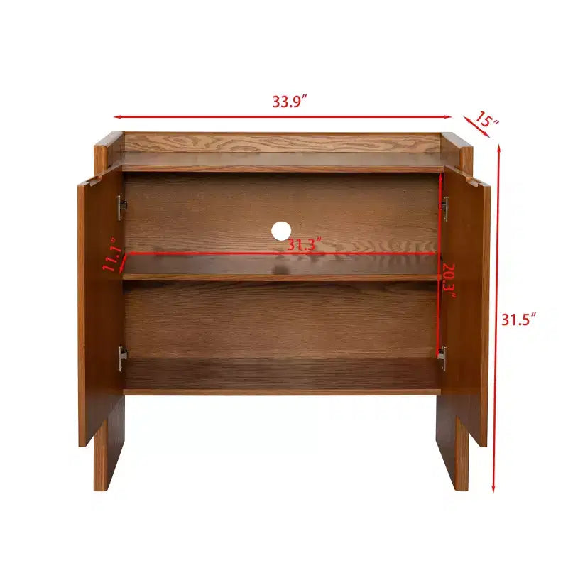 Armario de Almacenamiento de Doble Puerta con Acabado de Madera, 86 cm de Ancho, Montaje por 1 Persona