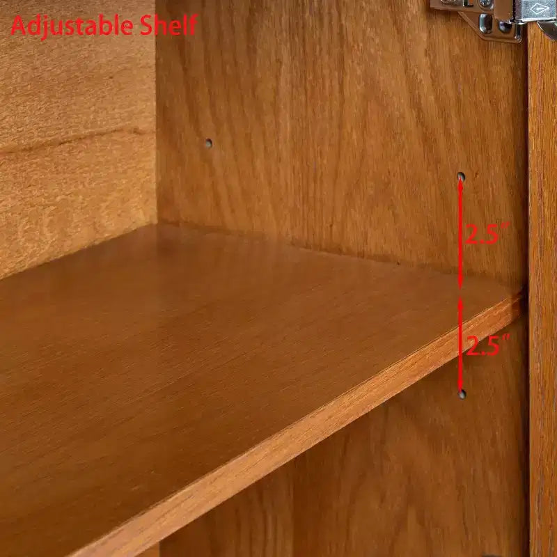 Armario de Almacenamiento de Doble Puerta con Acabado de Madera, 86 cm de Ancho, Montaje por 1 Persona