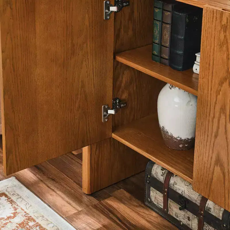 Armario de Almacenamiento de Doble Puerta con Acabado de Madera, 86 cm de Ancho, Montaje por 1 Persona