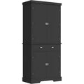 72 Kitchen Pantry Cabinet, Tall Storage Cabinet with 6 Door Shelves, 2 Cabinets 4 Adjustable Shelves and 1 Drawer