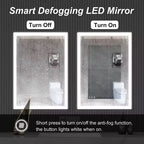 Espejo de baño con marco de aluminio plateado, LED antivaho – 1 persona
