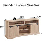 Mueble de TV con puertas correderas (marrón/natural/blanco) para televisores de hasta 70 pulgadas