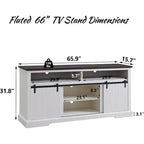 Mueble de TV con puertas correderas (marrón/natural/blanco) para televisores de hasta 70 pulgadas