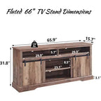 Mueble de TV con puertas correderas (marrón/natural/blanco) para televisores de hasta 70 pulgadas