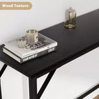 Mesa Consola Estrecha Industrial Negra/Dorada con Tomas de Corriente – Individual