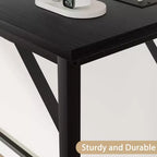 Mesa Consola Estrecha Industrial Negra/Dorada con Tomas de Corriente – Individual