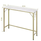 Mesa Consola Estrecha Industrial Negra/Dorada con Tomas de Corriente – Individual