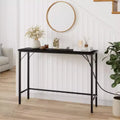 9.1Narrow Console Table with Outlets, Behind Couch Table for Living Room, Sofa Table with Metal & MDF, Industrial Hallway Table for Entryway