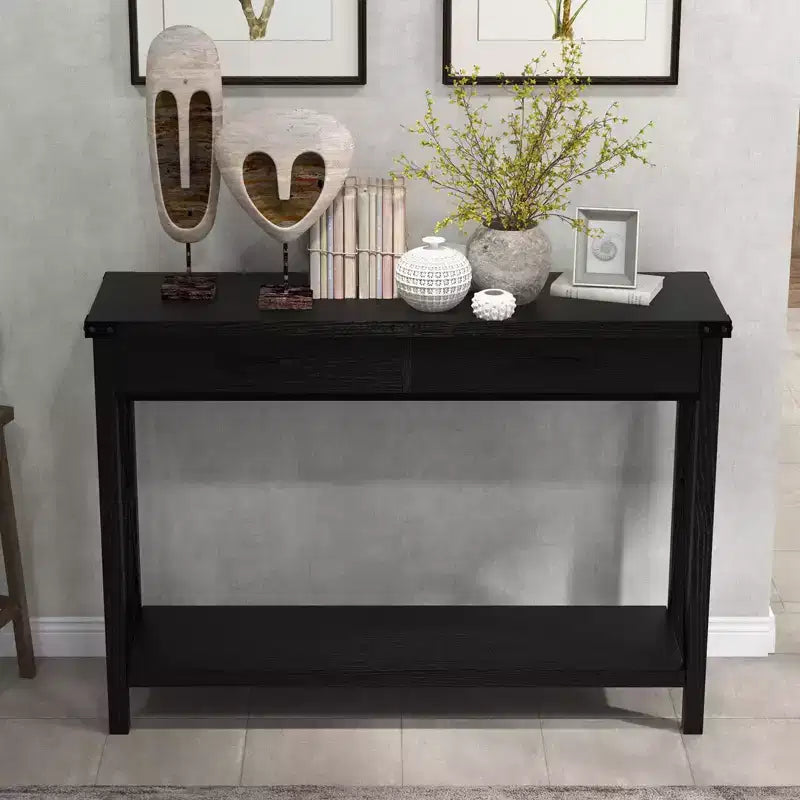 Console Table with Storage Industrial Drawers-43 Entryway, Narrow Long Sofa Living Room, Couch