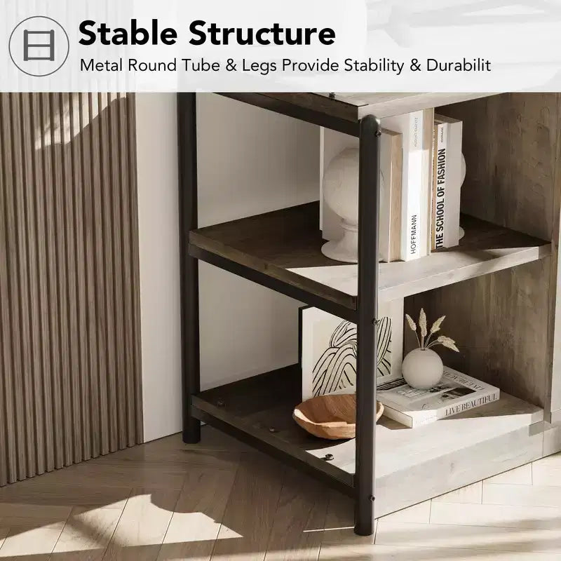 Mueble de TV gris claro estilo rústico para televisores de hasta 75 pulgadas