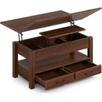 Adjustable Height Coffee Table - Converts to Dining/Desk w/ Hidden Storage, Modern Minimalist
