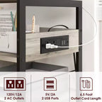 Soporte de impresora rodante de 3 niveles con estantes de almacenamiento – Negro / Gris / Color retro, para 1 persona