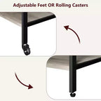 Soporte de impresora rodante de 3 niveles con estantes de almacenamiento – Negro / Gris / Color retro, para 1 persona